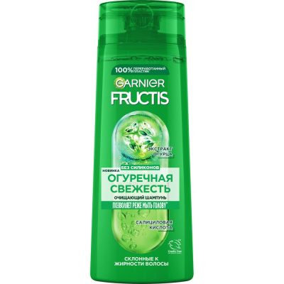 Fructis укрепляющий шампунь для волос огуречная свежесть для волос склонных к жирности 400 мл