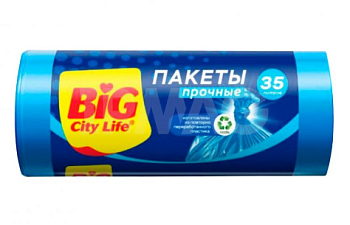 BIG City Пакеты для мусора HD 50*60 см 35л синие 30 шт