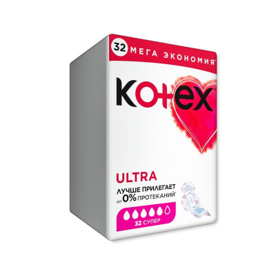 Kotex прокладки гигиенические ультра сетч супер fast absorb 32 шт