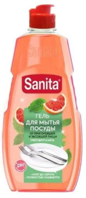 Sanita гель для мытья посуды грейпфрут и мята 450 мл
