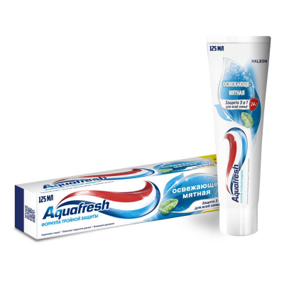 Aquafresh зубная паста освежающе мятная с фтором 125 мл Уценка
