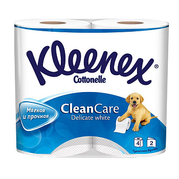 Kleenex туалетная бумага delicate white 2 слоя 4 шт