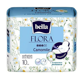 Bella прокладки гигиенические Flora Camomile с экстрактом ромашки 10шт