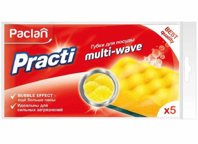 Paclan губки для посуды Practi Multi-Wave 5шт