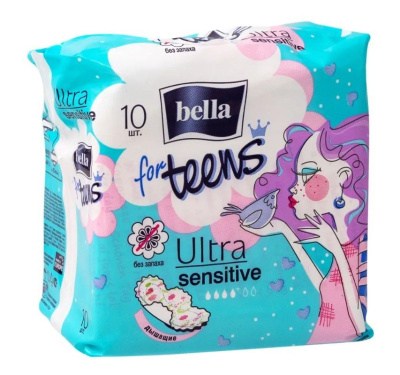 Прокладки гигенические супертонкие BELLA FOR TEENS Sensitive, 10шт