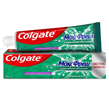 Colgate зубная паста макс фреш нежная мята с освежающими кристаллами для свежего дыхания и защиты от кариеса 100 мл