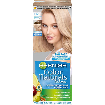 Garnier стойкая питательная крем краска для волос color naturals оттенок 112 суперосветляющий жемчужно платиновый блонд