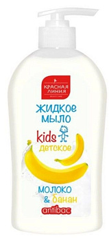 Красная Линия жидкое мыло детское молоко и банан с антибак эффектом 500г