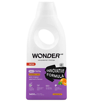 Wonder Lab экогель для стирки цветного белья мандарин и мята 1,4л