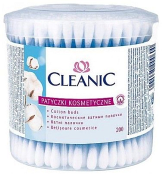 Cleanic Pure Effect ватные палочки гигиенические в круглой коробке 200шт