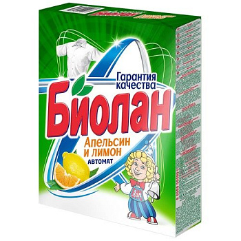 Биолан автомат стиральный порошок апельсин и лимон 350 гр