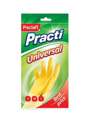 Paclan перчатки резиновые Universal Размер M желтые 1 пара