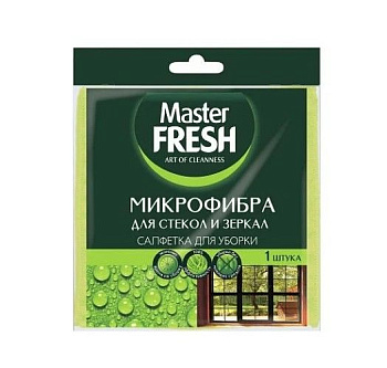 Master FRESH микрофибра салфетка для стекол и зеркал 1 шт 30*30 см