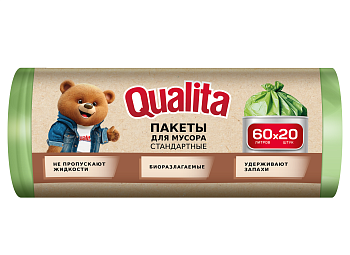 Qualita пакеты для мусора 60 л 20 шт