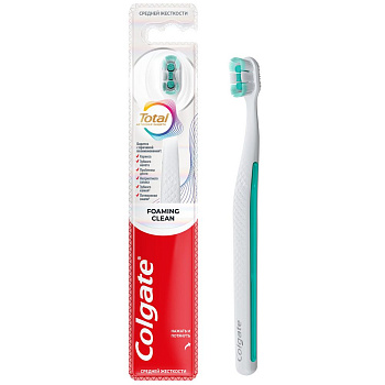 Colgate зубная щетка пенная чистка средней жесткости