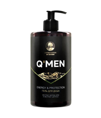 Q’men гель для душа мужской бодрость и защита, 640 мл
