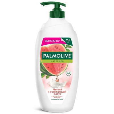Palmolive Натурэль гель крем для душа женский мягкий и освежающий арбуз с увлажняющим молочком 750 мл Уценка