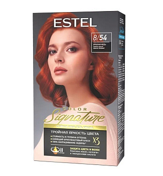 Estel крем-гель краска для волос Color Signature Красная медь 8/54