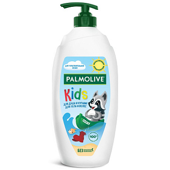 Palmolive душ гель kids с маслом миндаля для тела и волос 3+ 600 мл
