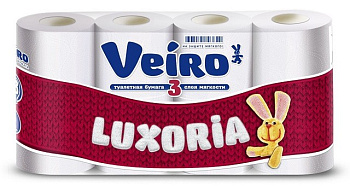 Veiro туалетная бумага Luxoria 3-х слойная белая 8шт