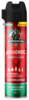 Homex дихлофос изумрудная оса спрей кап с трубочкой 600 мл