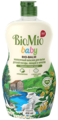 BioMio бальзам для мытья детской посуды Bio-Balm ромашка и иланг-иланг 450мл