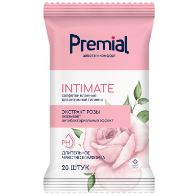 Premial салфетки влажные для интимной гигиены женские 20 шт