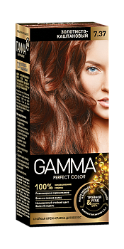 Gamma Perfect Hair стойкая крем краска тон 7.37 золотисто каштановый