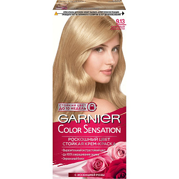 Garnier Color Sensation стойкая крем краска для волос оттенок 9.13 кремовый перламутр