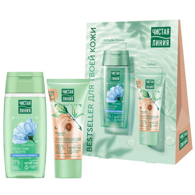 ПН Чистая линия bestseller лосьон тоник 100 мл скраб для лица 50 мл