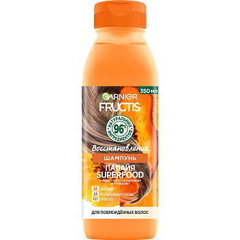 Fructis шампунь папайя superfood восстановление для поврежденных волос 350 мл