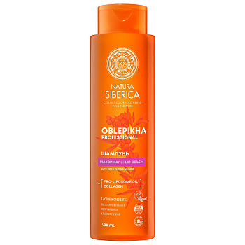 Oblepikha Siberica шампунь для всех типов волос облепиховый 400 мл