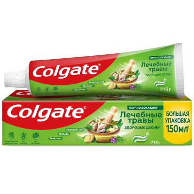 Colgate зубная паста лечебные травы с натуральными ингредиентами для здоровья зубов и десен 150 мл Уценка