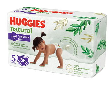 Huggies Natural трусики-подгузники размер 5 12-17 кг 38шт