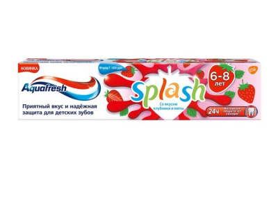 Aquafresh Splash зубная паста детская клубника и мята 50мл