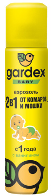 Gardex Baby Аэрозоль от комаров и мошки для детей с 1 года, 80 мл
