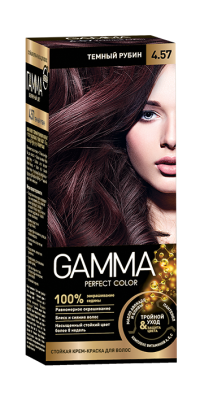 Gamma Perfect Hair стойкая крем краска тон 4.57 темный рубин