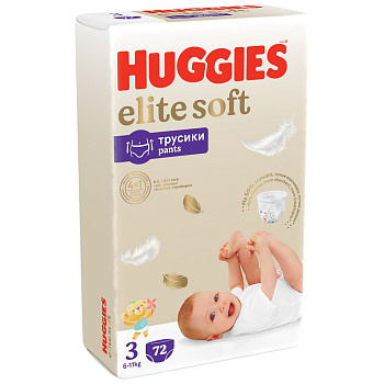 Huggies Elite Soft подгузники трусики 6-11 кг 3 размер 72 шт