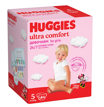 Huggies Ultra Comfort Disney Box подгузники для девочек 5 размер 12-22 кг 84 шт