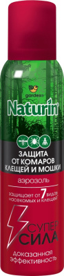 Gardex Naturin Супер Сила 3 в 1 Аэрозоль от комаров, клещей и мошки, 150 мл