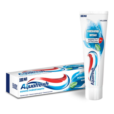Aquafresh зубная паста освежающе мятная с фтором 100 мл Уценка