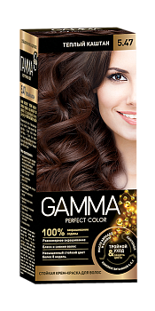 Gamma Perfect Hair стойкая крем краска тон 5.47 теплый каштан