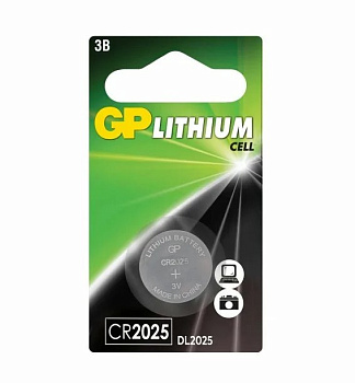 GP батарейка литиевая Lithium CR2025 блистер 1шт