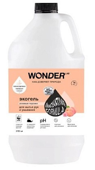 Wonder Lab экогель для мытья рук и умывания розовые персики)3,78 л