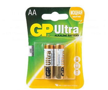 GP батарейки алкалиновые Ultra Alkaline AA/LR6 2шт
