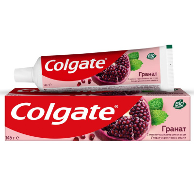 Colgate Зубная паста гранат с натуральными ингредиентами для укрепления эмали зубов и защиты от кариеса 100 мл Уценка