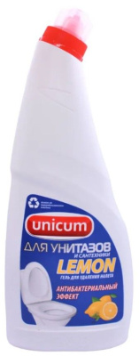 Unicum гель для чистки унитазов  лимон на основе лимонной кислоты 750 мл