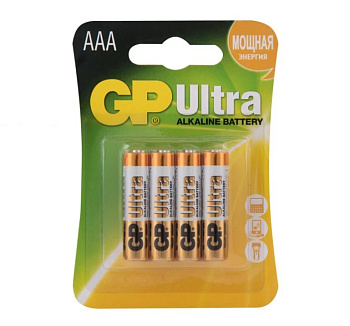 GP батарейки алкалиновые Ultra Alkaline 24А AАA/LR03 4шт