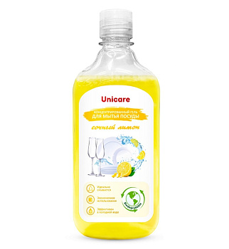 Unicare гель для мытья посуды концентрированный Сочный лимон флип-топ ПЭТ 500мл