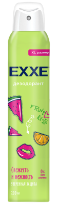 Exxe женский дезодорант свежесть и нежность fruit kiss 200 мл xl размер